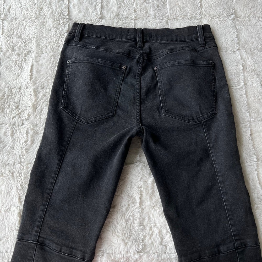 Free People Washed Black Moto Skinny Jeans 27 - Picture 8 of 10